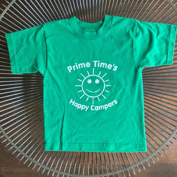 Vintage 90s green Camp tee size youth 6-8 - Picture 2 of 7